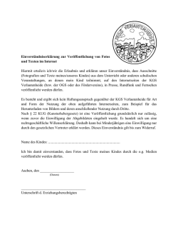 Einverständniserklärung Kind