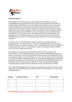 Haftungserkl&auml;rung Hiermit erkl&auml;re ich und erkenne durch meine