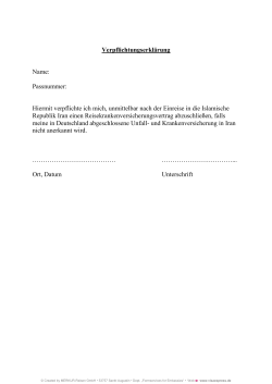 Hiermit verpflichte ich mich, unmittelbar nach der Einreise in die