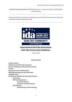 Dark Sky Community Ernennungsrichtlinien, IDA 1