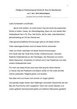 Liebe Schwestern und Brüder, es ist nicht einfach, an solch einem