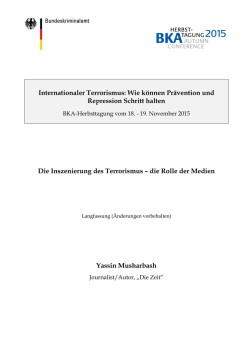 Die Inszenierung des Terrorismus – die Rolle der Medien