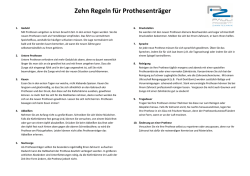 Zehn Regeln f&uuml;r Prothesentr&auml;ger