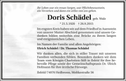 Doris Sch&auml;del geb. Walz
