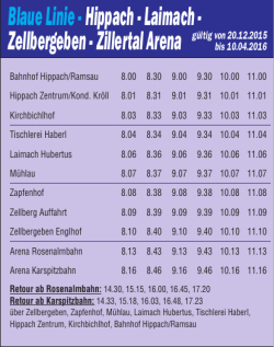 Blaue Linie - Hippach - Laimach - Zellbergeben