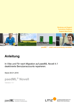 Anleitung paedML&reg; Novell - Landesmedienzentrum Baden