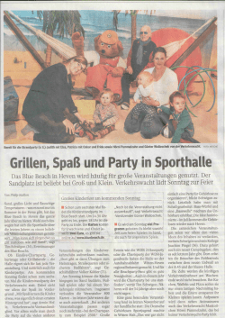 Grillen, Spa&szlig; und Party in Sporthalle