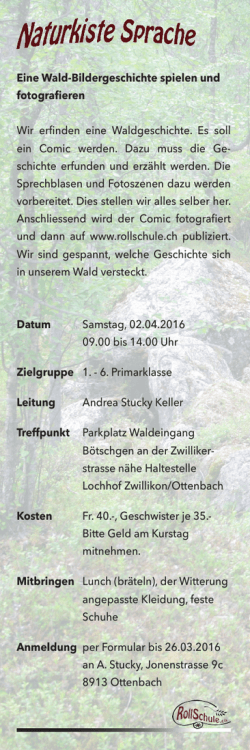 Eine Wald-Bildergeschichte spielen und fotografieren Wir erfinden