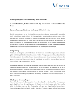 Vorsorgeausgleich bei Scheidung wird verbessert