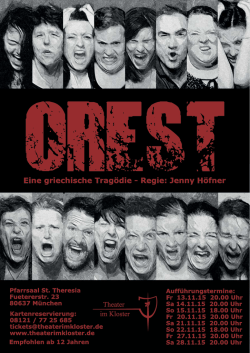 Handzettel Orest - Theater im Kloster