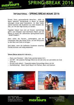 Infos zum Spring-Break 2016 in Miami - Max