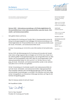 Horizon 2020 &ndash; Informationsveranstaltung zu EU
