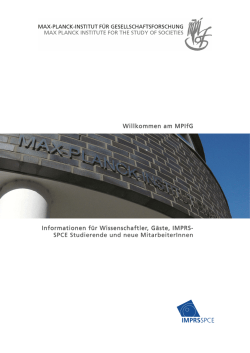 Informationsbrosch&uuml;re f&uuml;r G&auml;ste des MPIfG