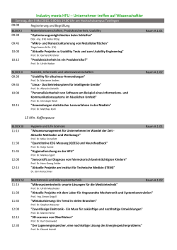 Industry meets HFU – Unternehmer treffen auf Wissenschaftler