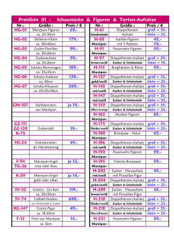 Preisliste 01 - Schaustücke & Figuren & Torten