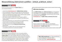 Steuererklärung elektronisch ausfüllen — einfach, praktisch, sicher!