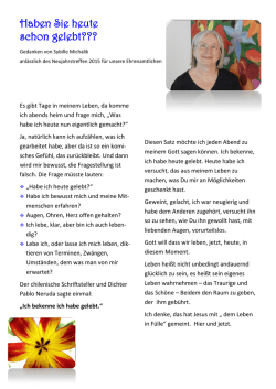 Haben Sie heute schon gelebt???