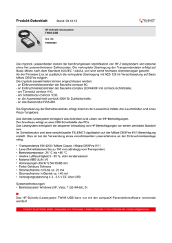 Produktdatenblatt des HF-Schreib-Lesesystem