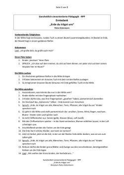 Erntedank &bdquo;Erde du tr&auml;gst uns&ldquo;