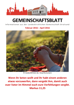 Gemeinschaftsblatt Februar - April 2016