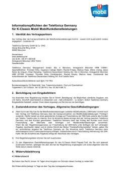 Informationspflichten der Telefónica Germany  - K