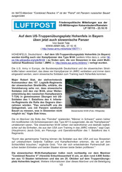 In Bayern &uuml;ben jetzt auch slowenische Panzer