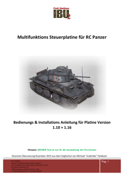 Multifunktions Steuerplatine für RC Panzer