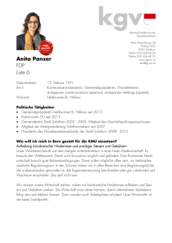 Anita Panzer FDP Liste 6 - Kantonal