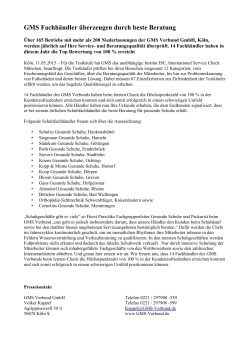 GMS Fachh&auml;ndler &uuml;berzeugen durch beste Beratung