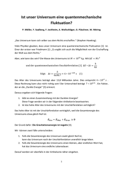Ist unser Universum eine quantenmechanische