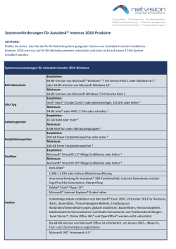 Systemanforderungen für Autodesk® Inventor 2016 - net