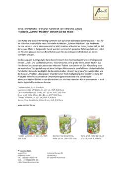 Neue sommerliche Tafelkultur-Kollektion von Ambiente Europe