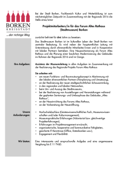 Projektmitarbeiters/in für das Forum Altes Rathaus