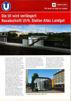 Die U1 wird verl&auml;ngert: Bauabschnitt U1/9, Station Altes Landgut
