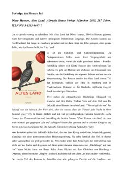D&ouml;rte Hansen: Altes Land - Theologie und Literatur