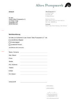 Formular zur Beitrittserklärung