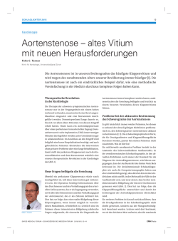 Aortenstenose – altes Vitium mit neuen Herausforderungen