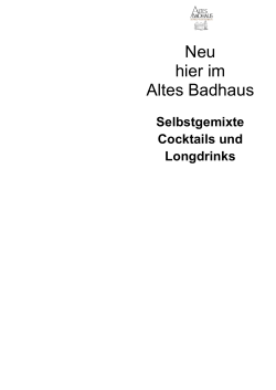 Cocktailkarte - Altes Badhaus Eberbach