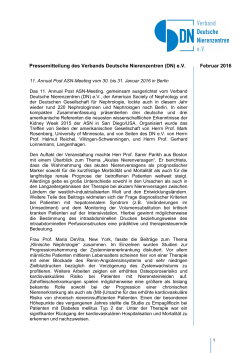 Februar 2016 Pressemitteilung des Verbands Deutsche