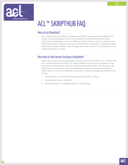 acl™ skripthub faq - ACL Analytics Documentation