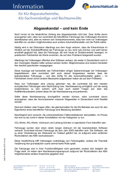 Der sogenannte Abgasskandal, und kein Ende! - Unfallhilfe-NRW