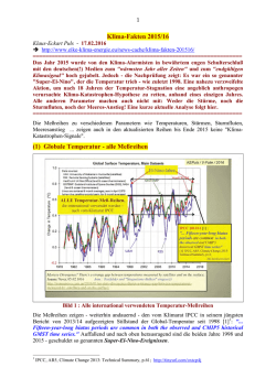 Klima-Fakten 2015/16 (1) Globale Temperatur - alle Meßreihen