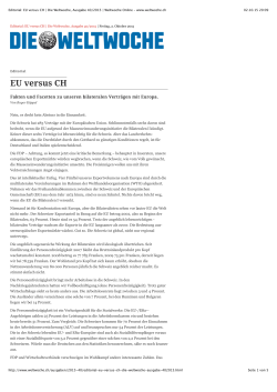 Editorial: EU versus CH | Die Weltwoche, Ausgabe
