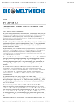 Editorial: EU versus CH | Die Weltwoche, Ausgabe