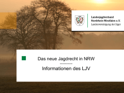 Informationen zum neuen Jagdrecht in NRW