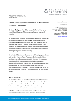 Pressemitteilung - Hochschule Fresenius