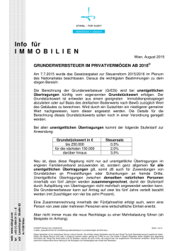 Grunderwerbsteuer im Privatverm&ouml;gen ab 2016