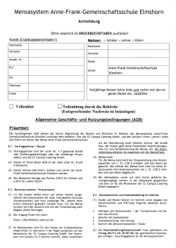 Mensasystem Anne-Frank-Gemeinschaftsschule Elmshorn