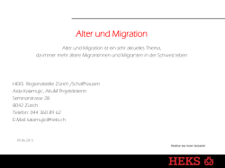 Präsentation der HEKS Regionalstelle Zürich über «Alter und