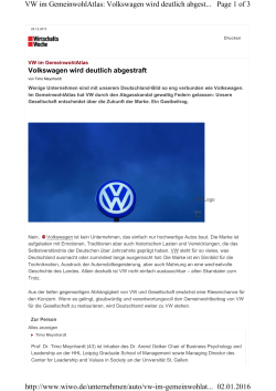 Page 1 of 3 VW im GemeinwohlAtlas: Volkswagen wird deutlich